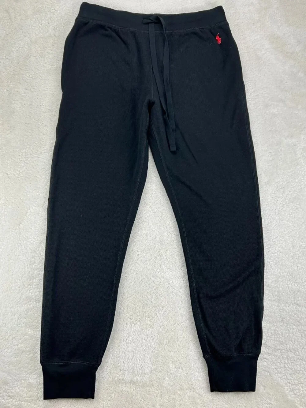 Polo Ralph Lauren Sleepwear Jogger Pants Mens L Black Comfort Elastic Waist Logo